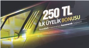 truvabet hosgeldin 300x163 - Truvabet %25 Hoş Geldin Bonusu 250 TL