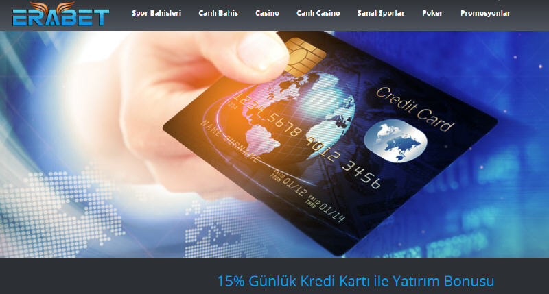 Erabet 15 Günlük Kredi Kartı ile Yatırım Bonusu - Erabet 15% Günlük Kredi Kartı ile Yatırım Bonusu