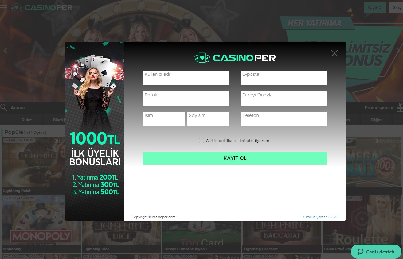 casinoper23 - Casinoper Üye Ol